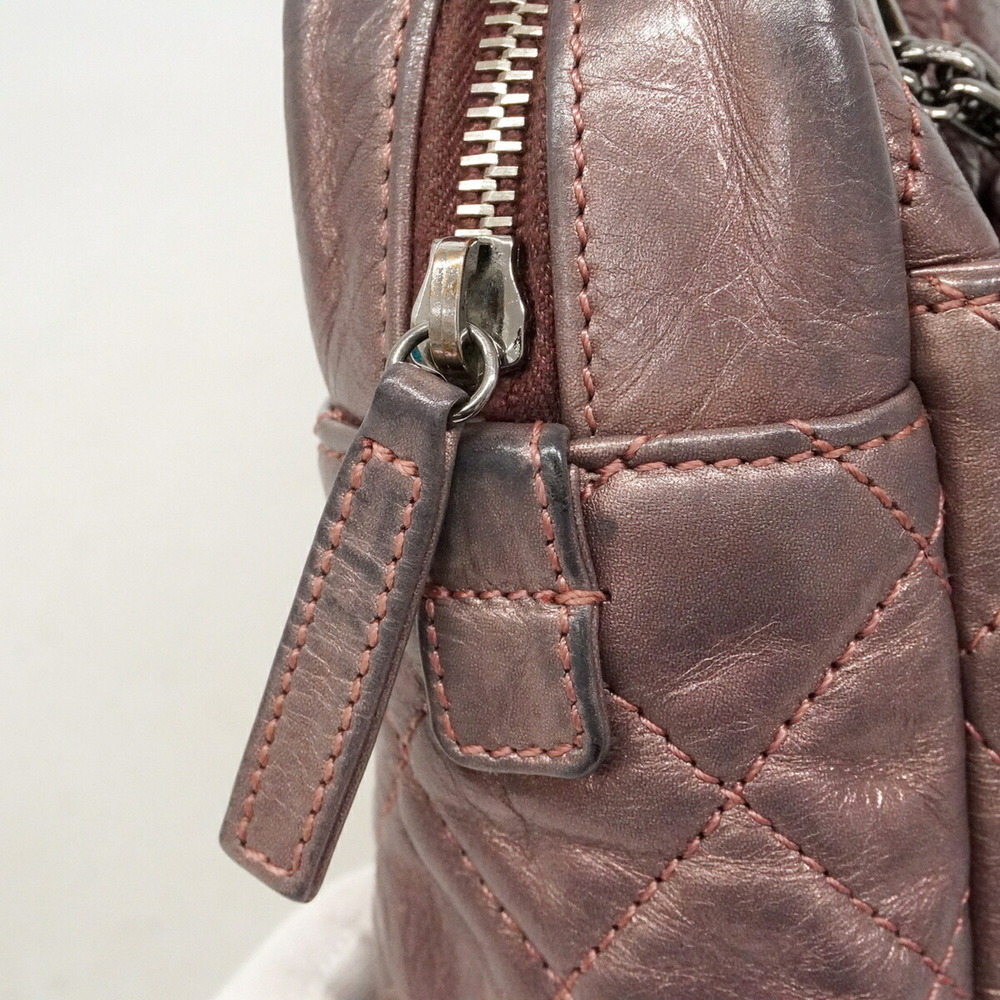 Chanel Shoulder Bag 2.55 Matelassé Chain Leather Metallic Pink Women's OP025751 - Picture 8 of 10